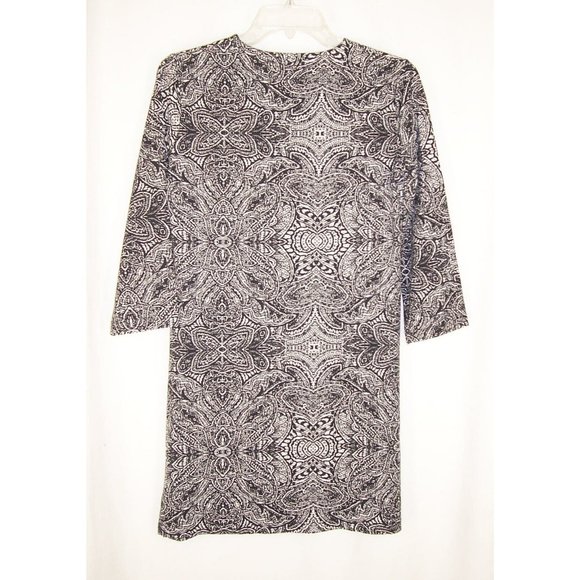 Coolibar Oceanside Tunic Dress XS UPF 50+ Sun Protection Black White Paisley - Picture 5 of 8